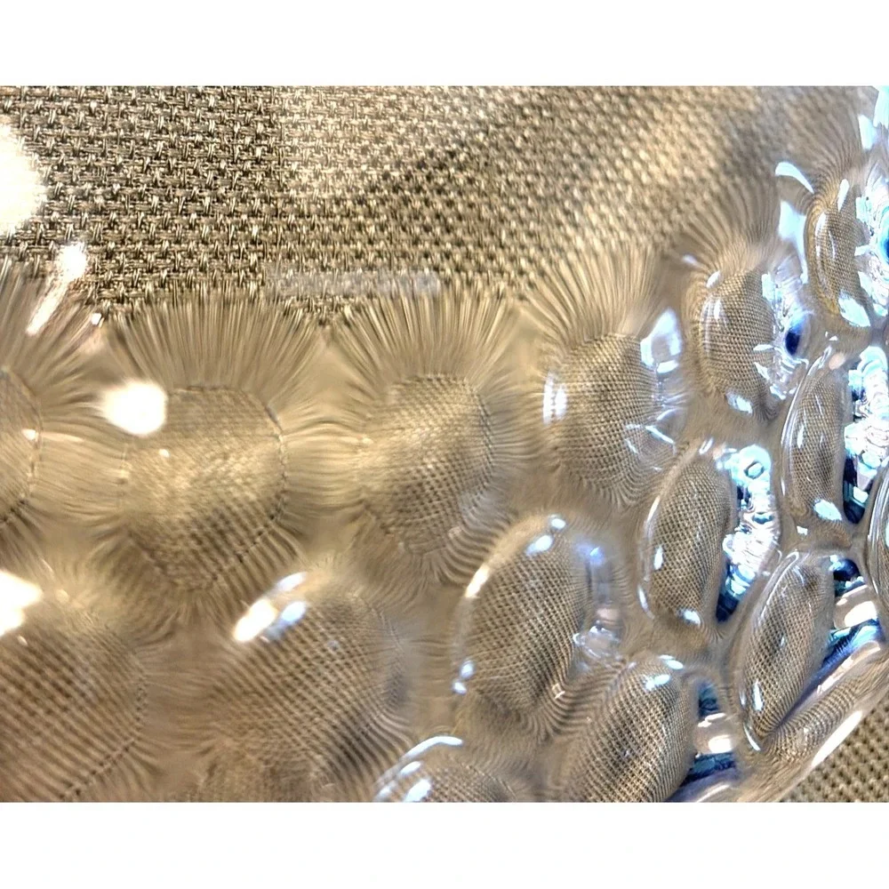 Tiffany &Co. Honeycomb Round Glass Platter Torte‎ Plate Serving Platter 12